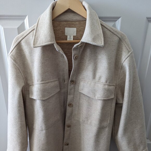 Beige oversized hnm shacket - Picture 1 of 3